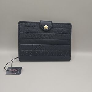 Victoria's Secret Black Textured Clutch Passport Wallet